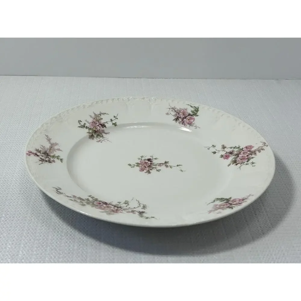 CH Field Haviland Limoges‎ Pink Floral Salad Dinner Replacement 9.5 Plate France